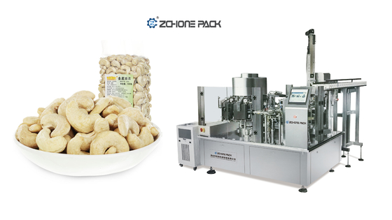 Premade Bags Packing Vacuum Machine Automatic Beef Steak Peas