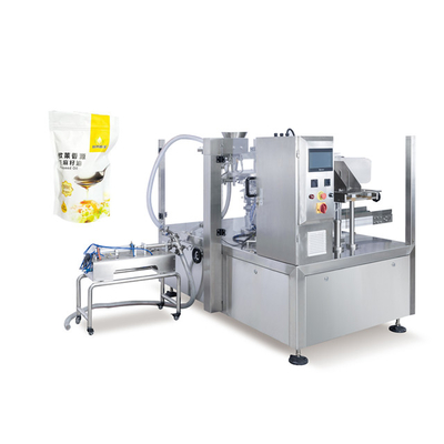 Premade Pouch To Bag Liquid Packing Machine With Liquid Pump Paste Pump