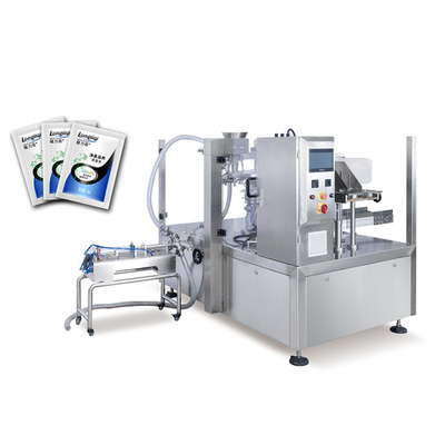 Premade Pouch To Bag Liquid Packing Machine With Liquid Pump Paste Pump