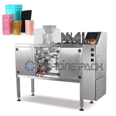 0.65Mpa Mini Pouch Packaging Machine , Multifunctional Premade Bag Packing Machine