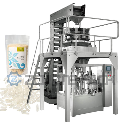 PLC Pouch Packing Machine 8 Station Multi Head Combination Weighing