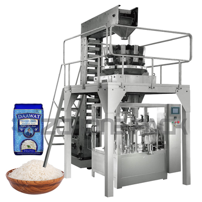 PLC Pouch Packing Machine 8 Station Multi Head Combination Weighing