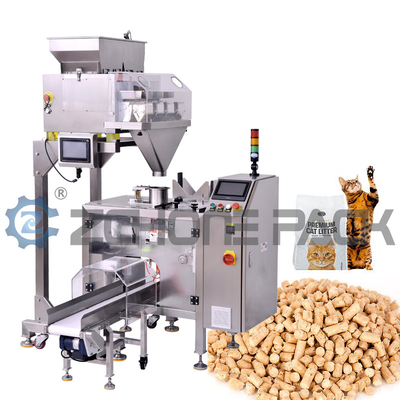 1KW Cat Litter Packaging Machine Multi Head Scale Quantitative Weighing Fully Automatic Packaging