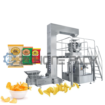 1.5KW Potato Chip Packaging Machine Material Conveyor Transportation Quantitative Weighing