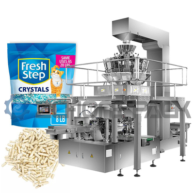 Cat Litter Packaging Machine Granule Solid Intelligent Weighing Discharging Sealing Dust Sweeping Vacuuming