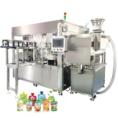 High-speed Electric Automatic Spout-top Bag Filling Capping Machine Labeling Easy Operate for Liquids Pastes Water-based