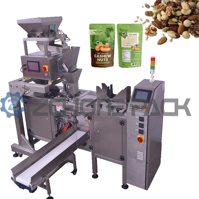Doypack Packing Machine With Single Or 2 Head Linear Weighing Packaging Line
