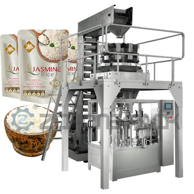PLC Pouch Packing Machine 8 Station Multi Head Combination Weighing